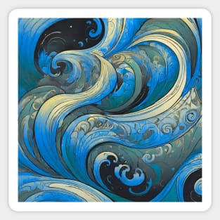 Abstract swirls with marine tones Sticker